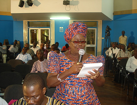 Madam Cecilia,, a popular social commentator asking  a question 